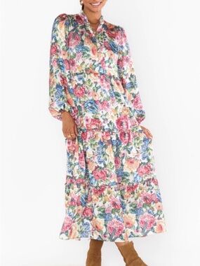 Show Me Your MuMu White Floral Tiered Maxi Dress